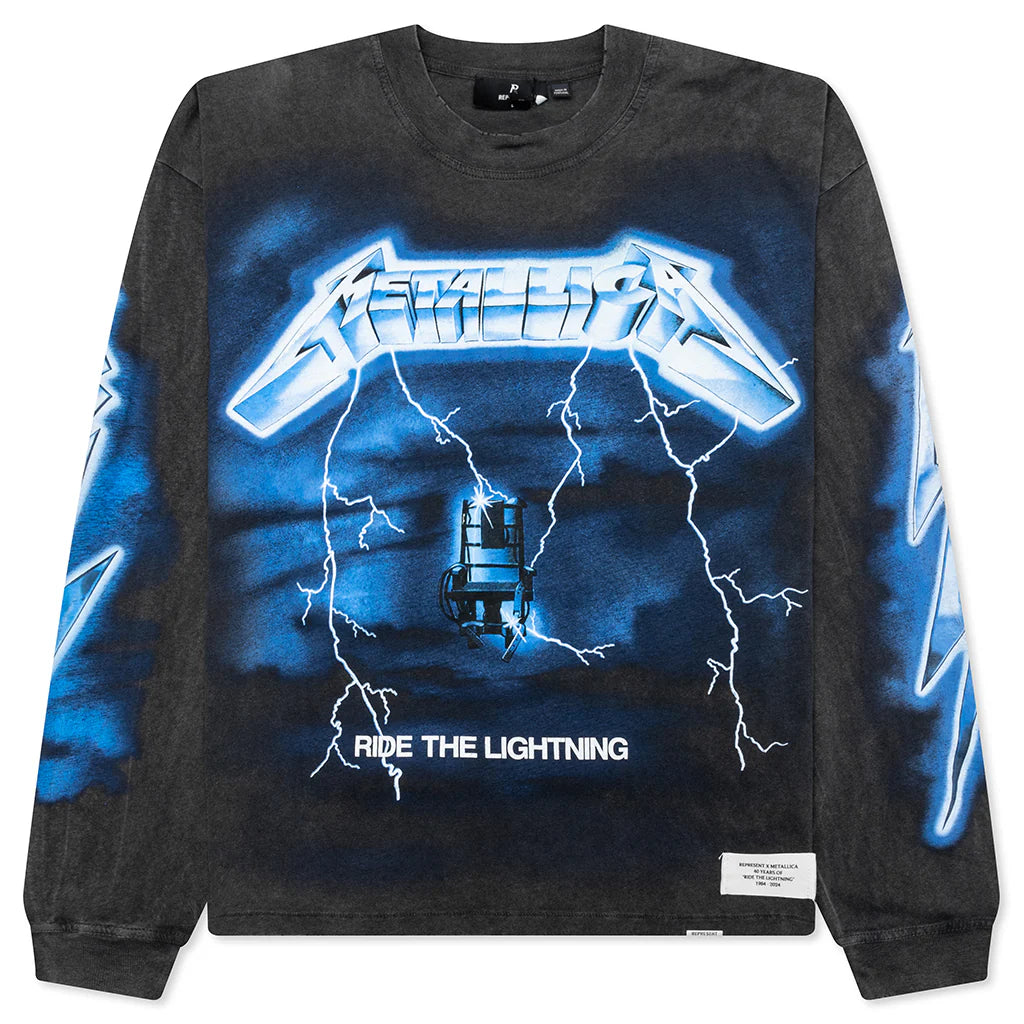 Metallica Ride The Lightning L S T Shirt Vintage Grey