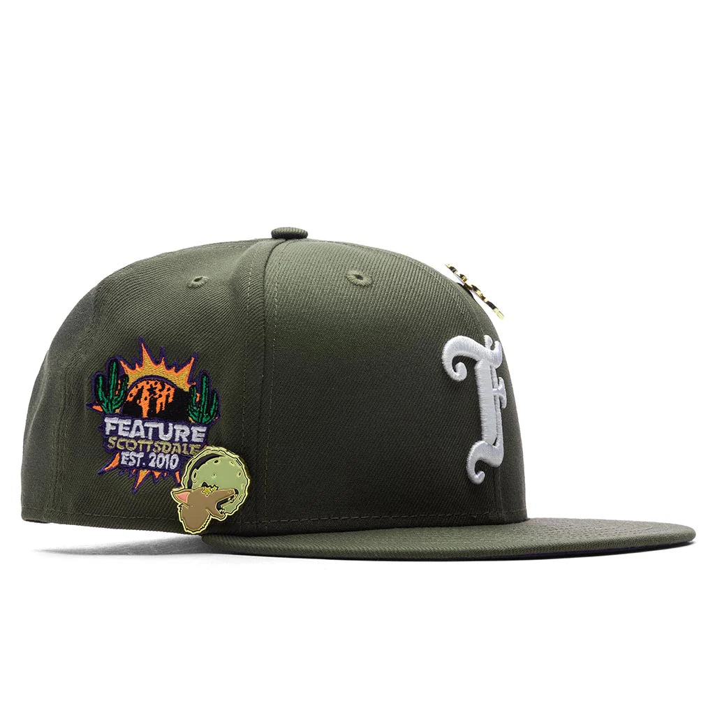 Feature x New Era Old English Scottsdale Snapback Olive Purple