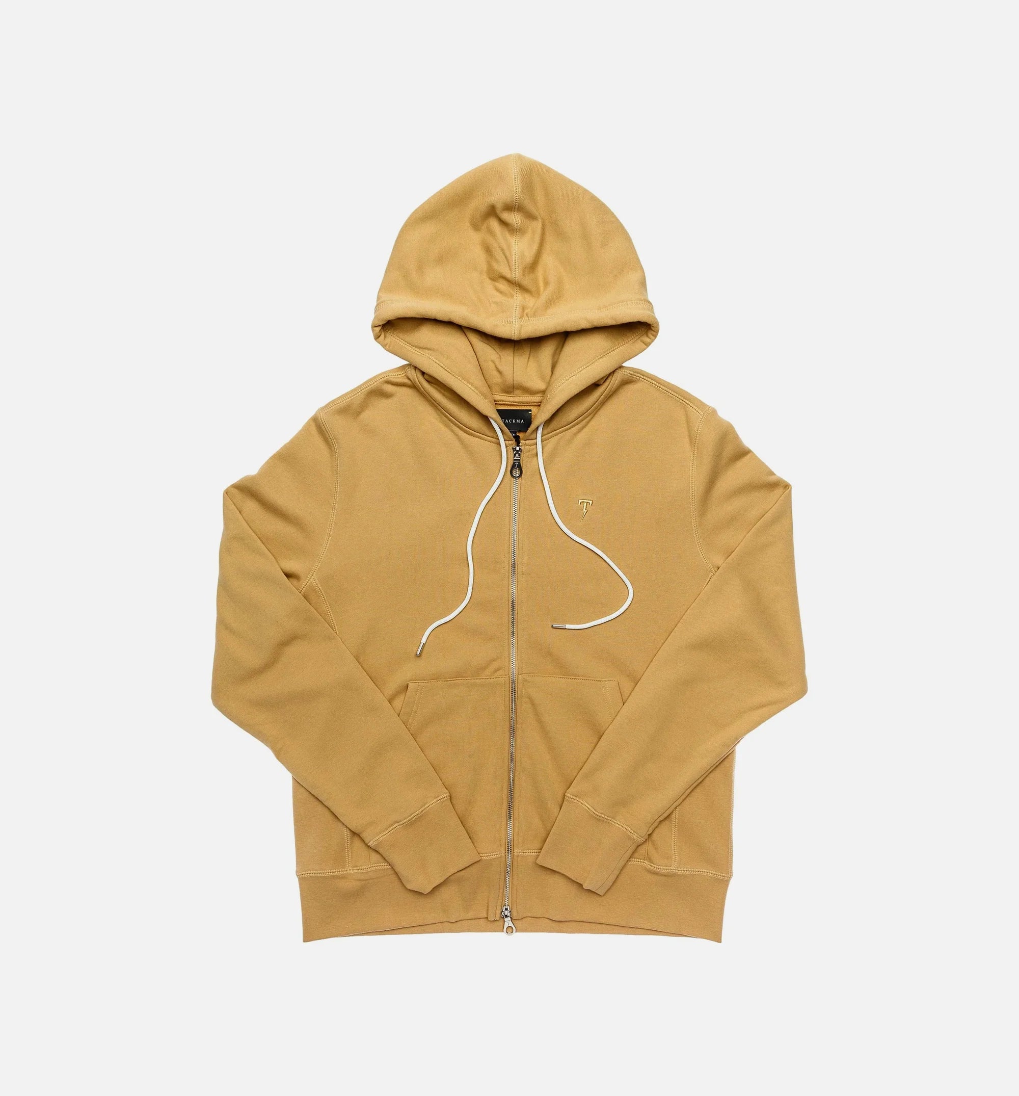 Double Zip Hoodie Mens Sand