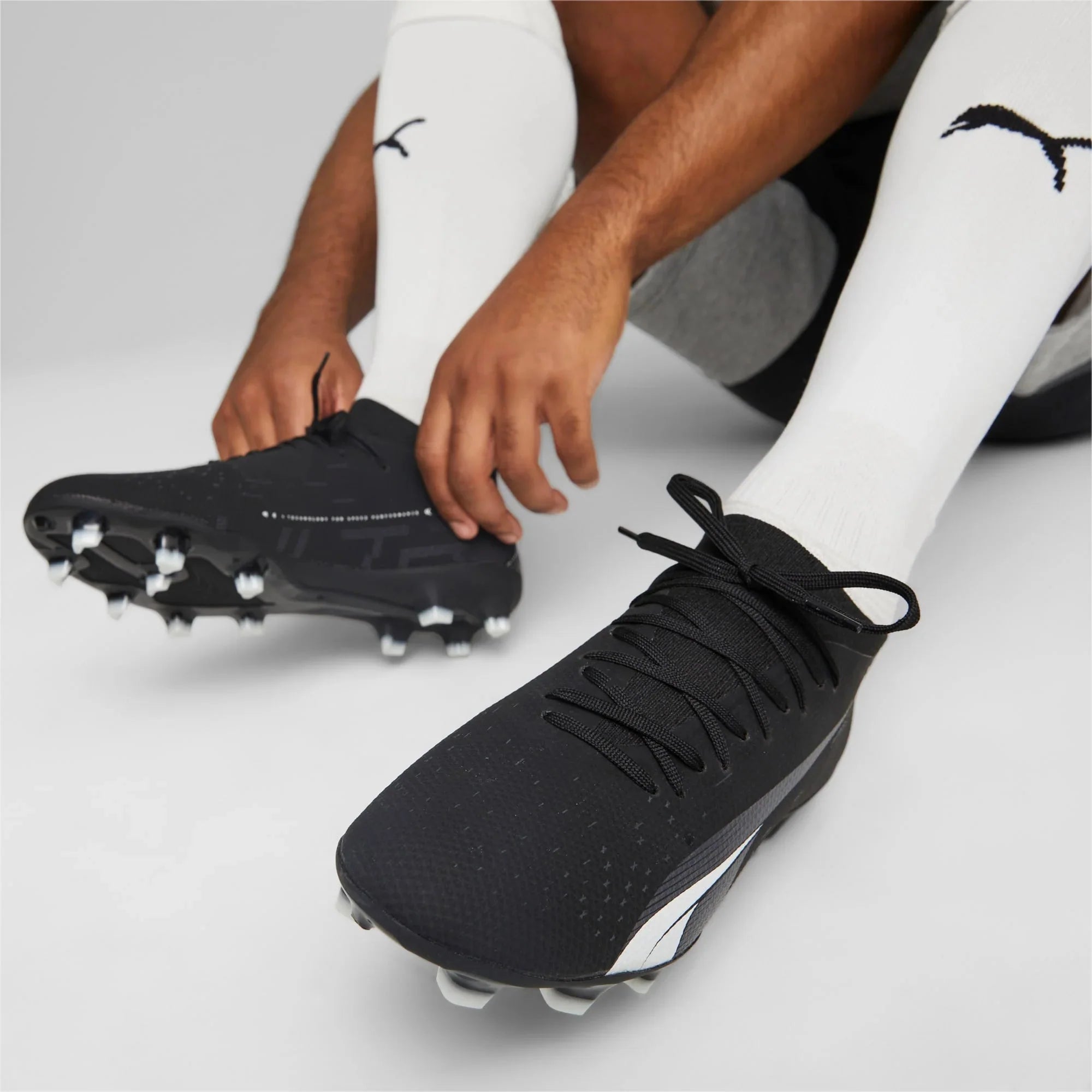 PUMA Ultra Match FG AG Firm Ground Cleats Black White