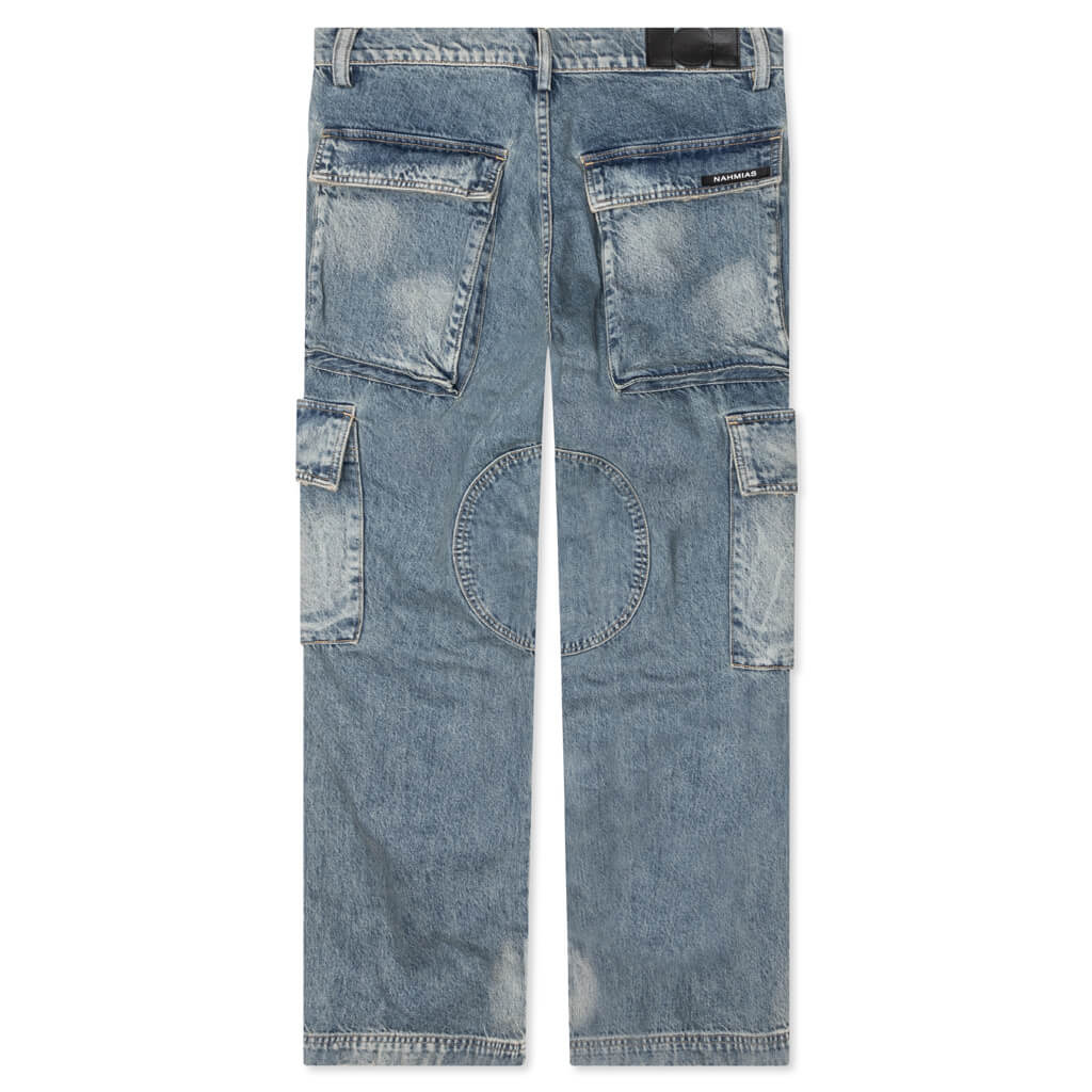 Denim Logo Cargos Light Wash