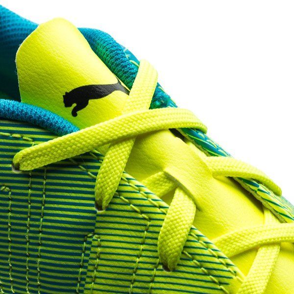 PUMA Evopower 43 FG J Firm Ground Youth Soccer Cleats Safety Yellow Black