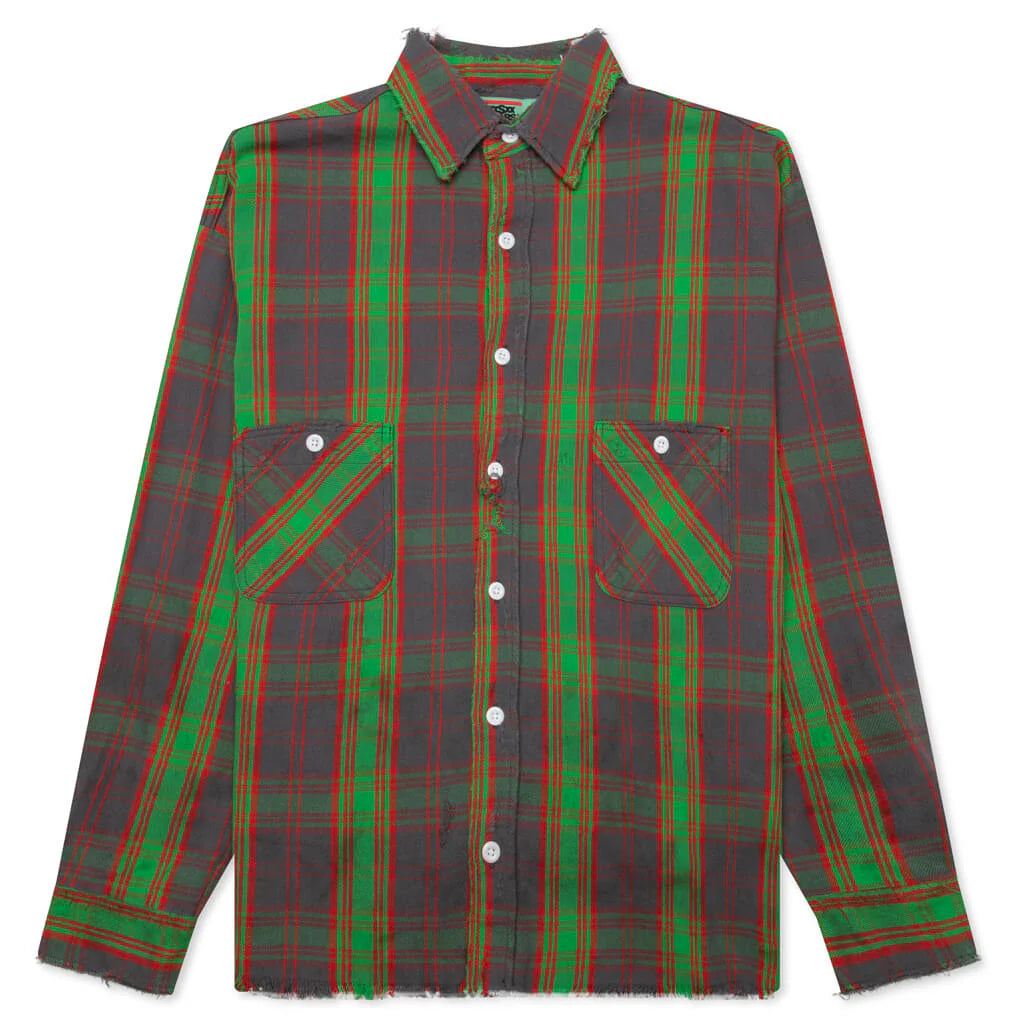 Check Varsity Jacket Green
