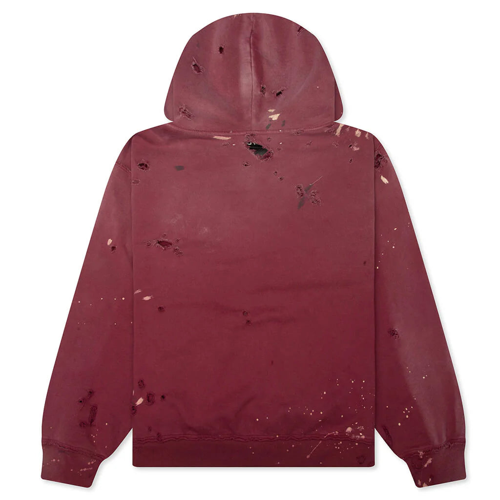 Luke Fleece Hoodie Burgundy