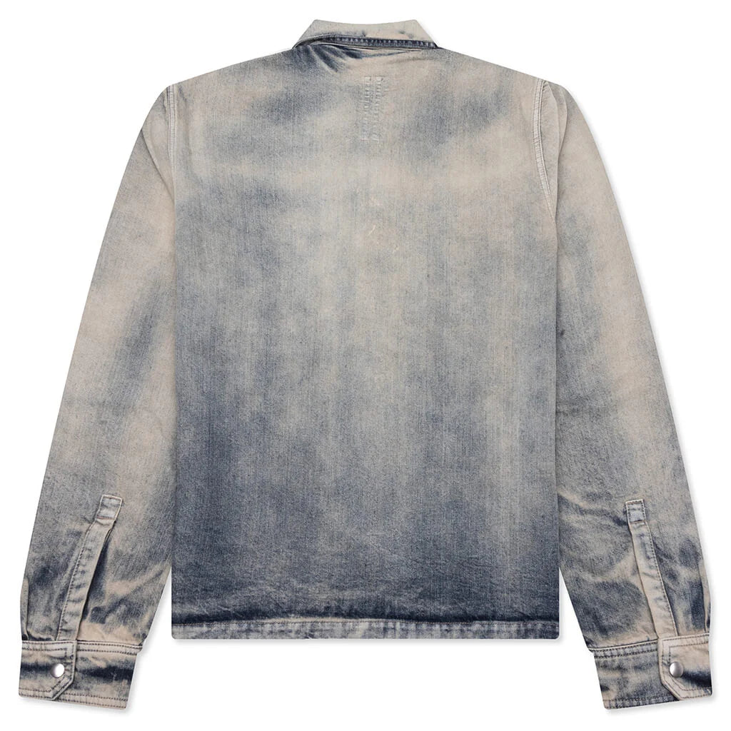 Concealed Zipfront Denim Jacket Mineral Pearl