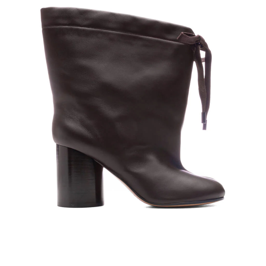 Brown Tabi Drawstring Ankle Boots Chic Brown Chic Brown