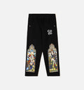 Biblical All Over Print Washed Fleece Mens Sweatpants Black White