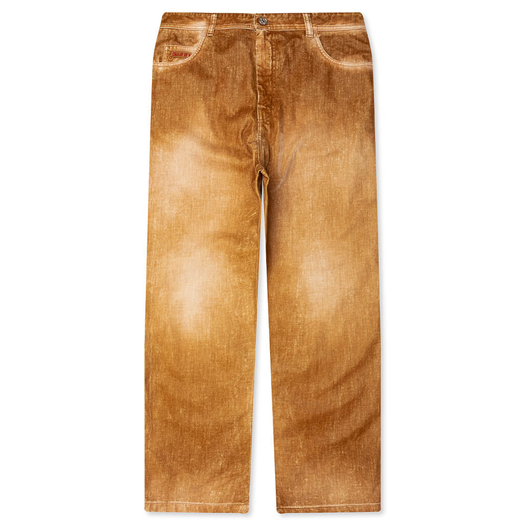 Garment Dyed Flock Denim Trousers Moccasin