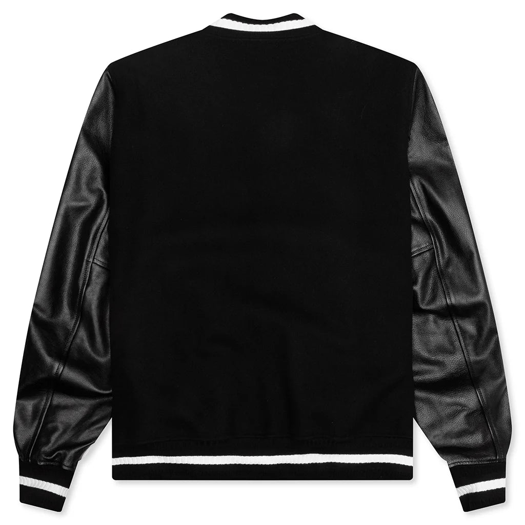 Wool and Leather 4G Varsity Jacket Black
