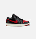 Air Jordan 1 Low Bred Sail Womens Lifestyle Shoe Black Red