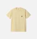 Pocket Mens Short Sleeve Shirt Yellow