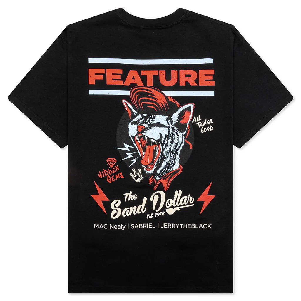 Feature x Sand Dollar Black Cat Tee Black