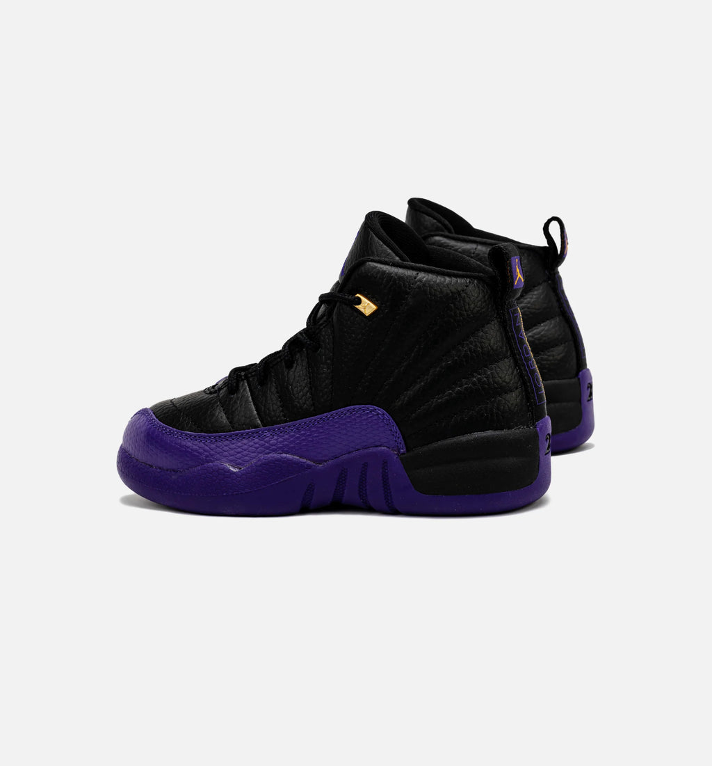Air Jordan 12 Retro Field Purple Preschool Lifestyle Shoe Black Purple
