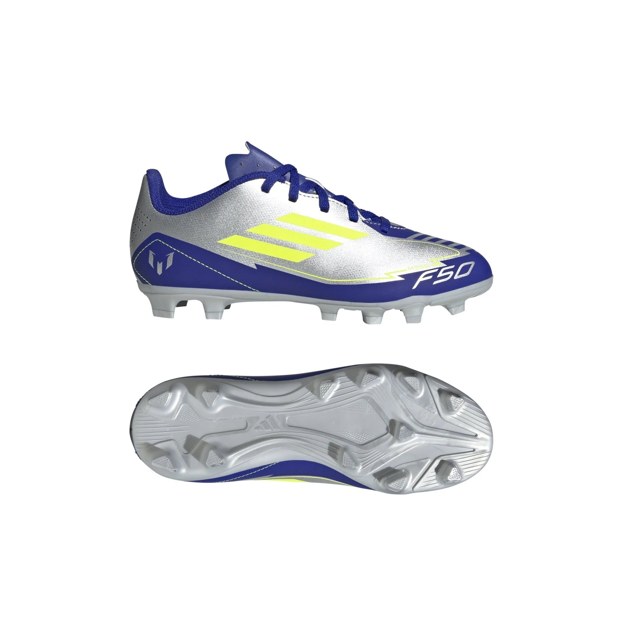 adidas F50 Club Messi Firm Multi Ground Boots Junior Silver