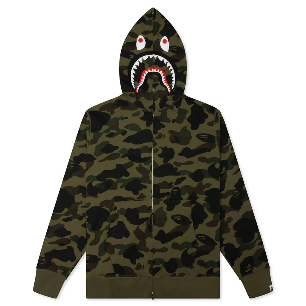 1st Camo Shark Full Zip Hoodie Green