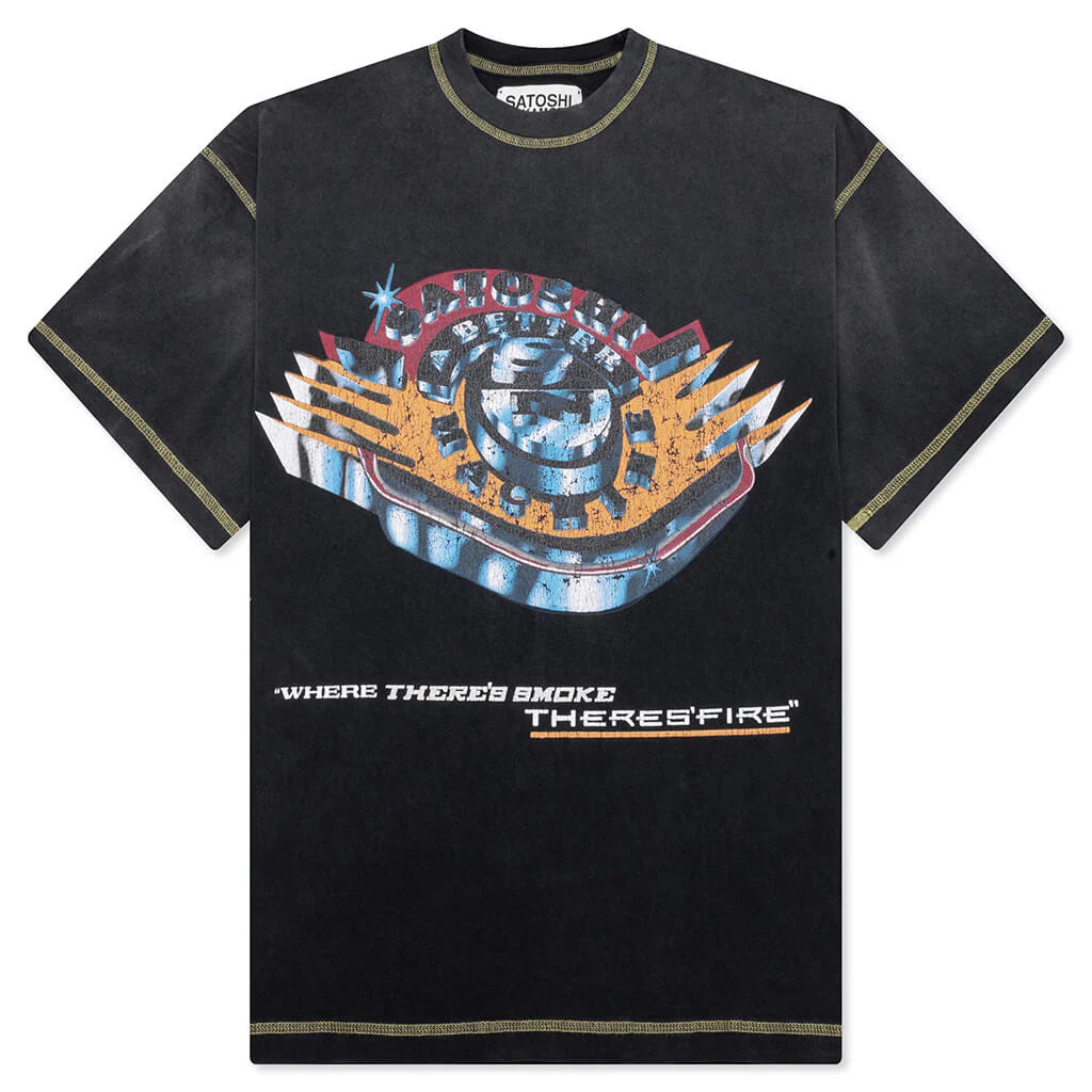 Where Theres Smoke Theres Fire Tee Vintage Black