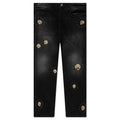 Beaded Sun Wide Jeans Charcoal Wash