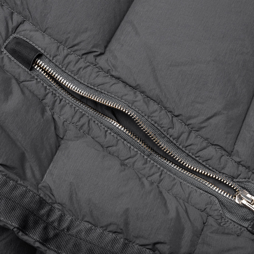 Real Feather Hooded Jacket Lead Grey