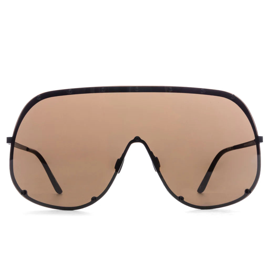 Sunglasses Shield Black Temple Brown Lens
