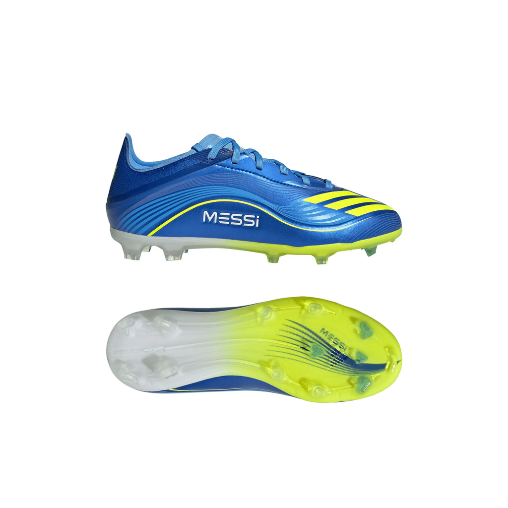adidas F50 Messi Elite FG Youth Soccer Cleats Royal Blue Yellow Blue