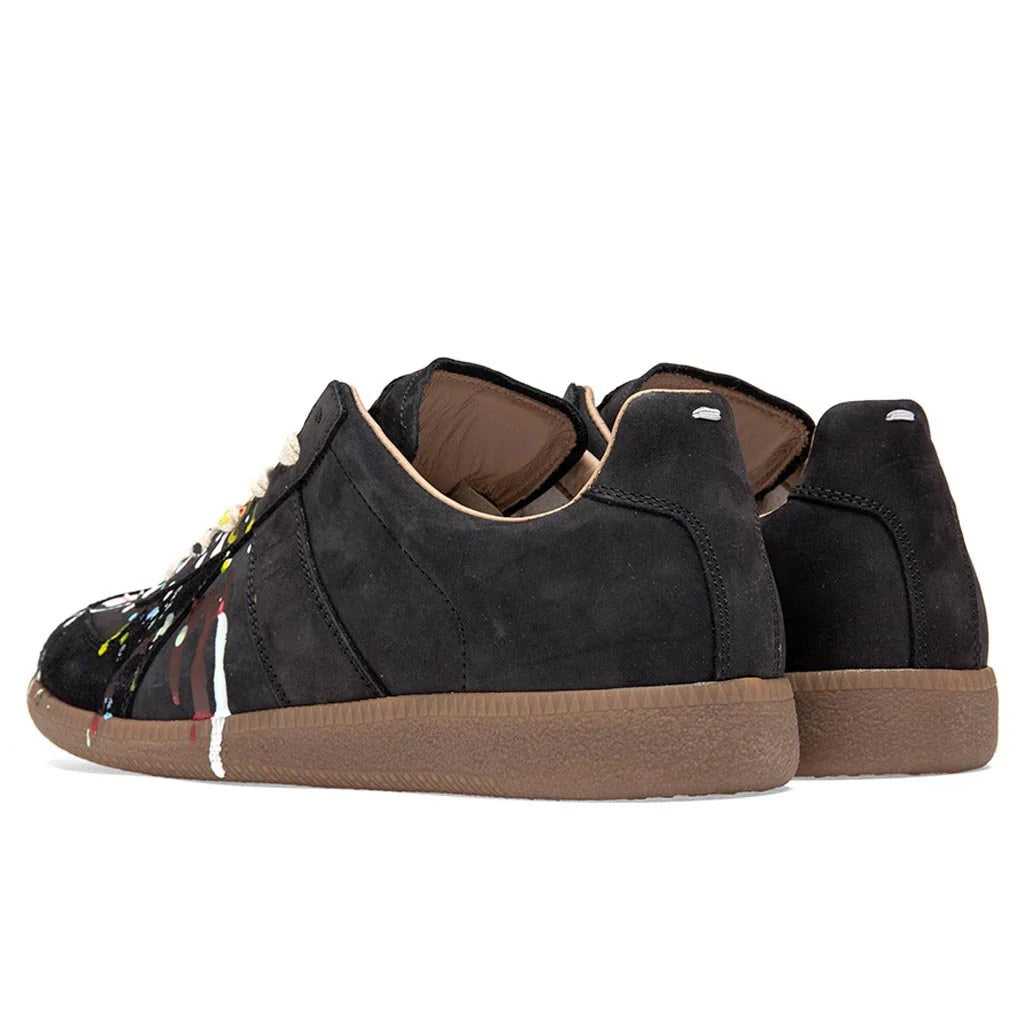 Replica Low Top Suede Paint Drop Black Multi