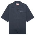 Organic Hidden Logo Poplin Cotton Shirt Dark Ash