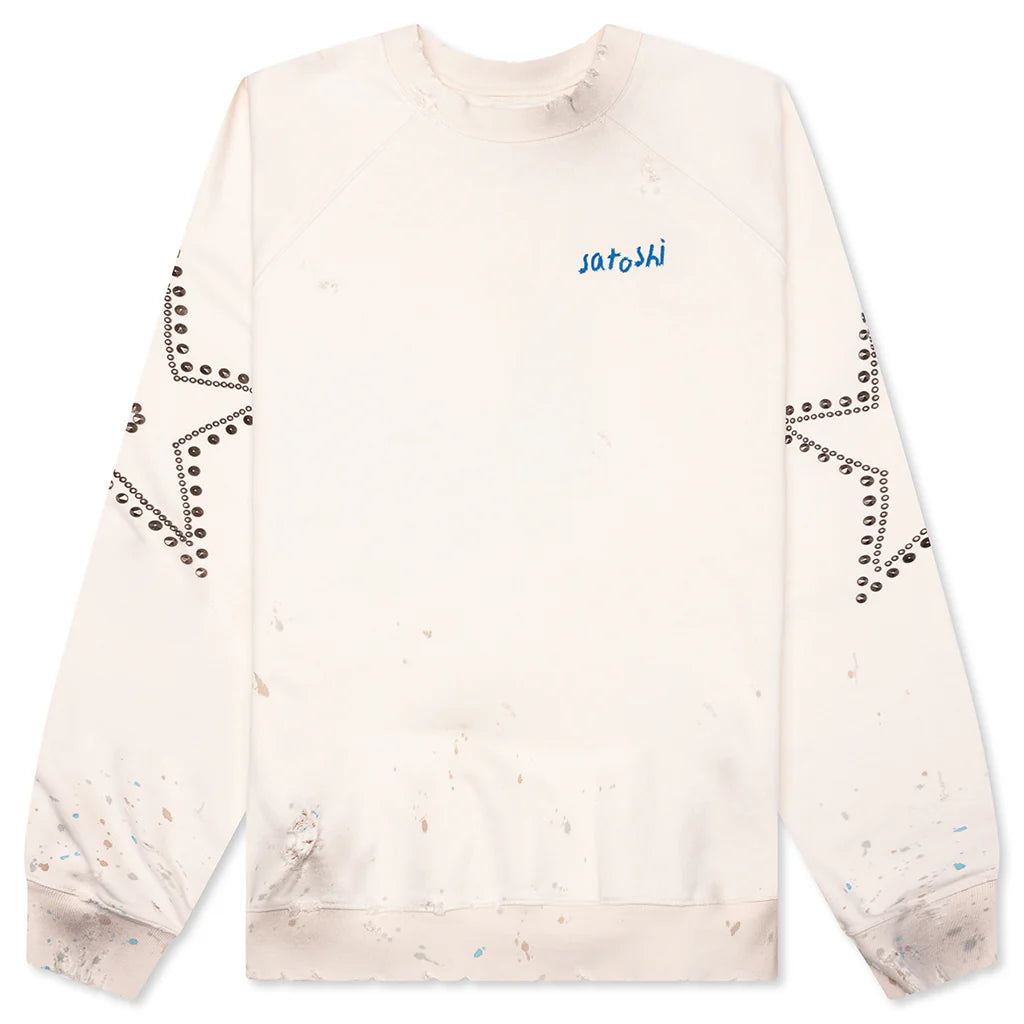Star Studded Crewneck Vintage White