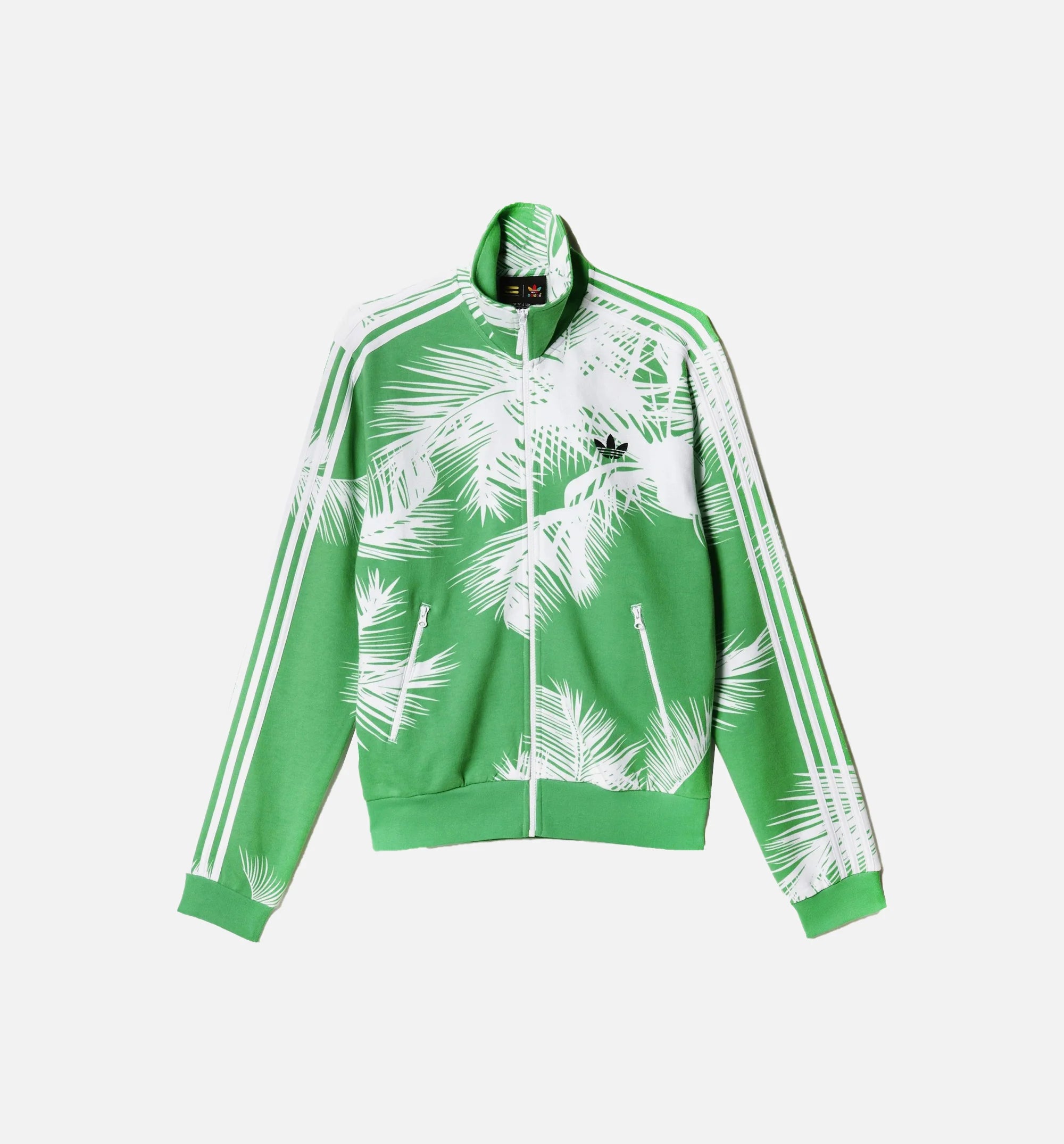 Pharrell Williams BBC Track Jacket Palm Trees Mens White VIvid Green