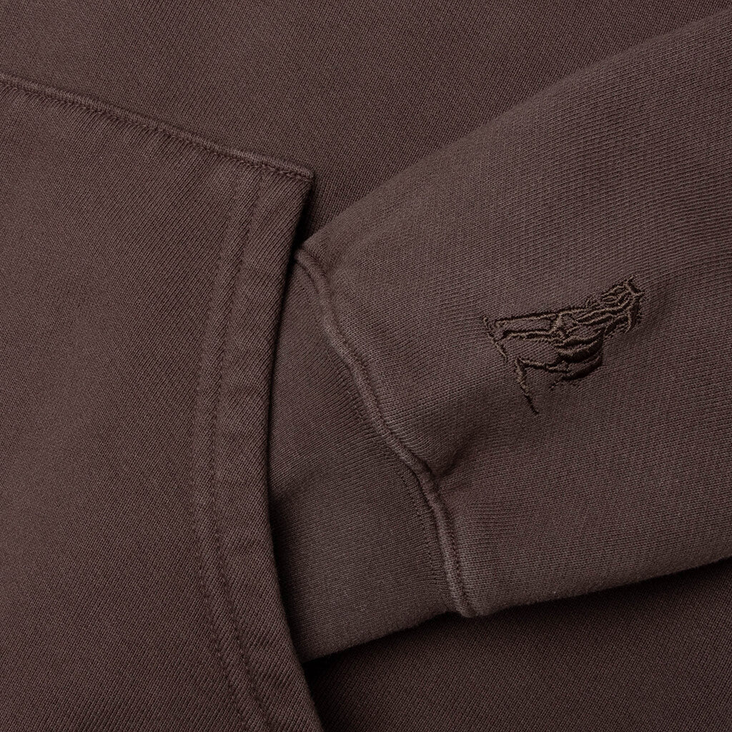 Valley Riders Zip Up Hoodie Sun Faded Washed Brown