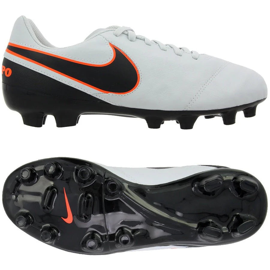 Nike JR Tiempo Legend IV FG Firm Ground Soccer Cleats Pure Platinum Silver