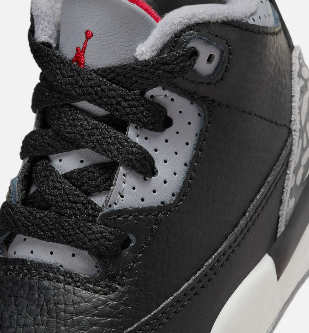 Air Jordan 3 Retro Black Cement Infant Toddler Lifestyle Shoe Black Fire Red Cement Grey Summit White