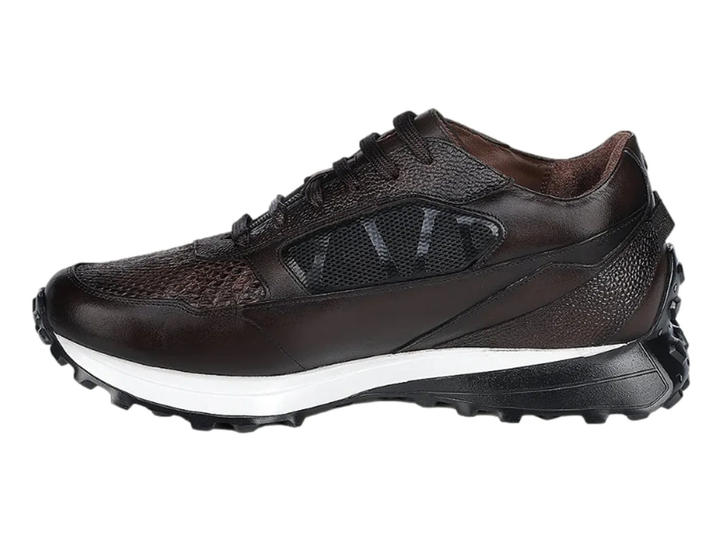 Tenis Cuadra Piel de Pitón Trufa para Hombre