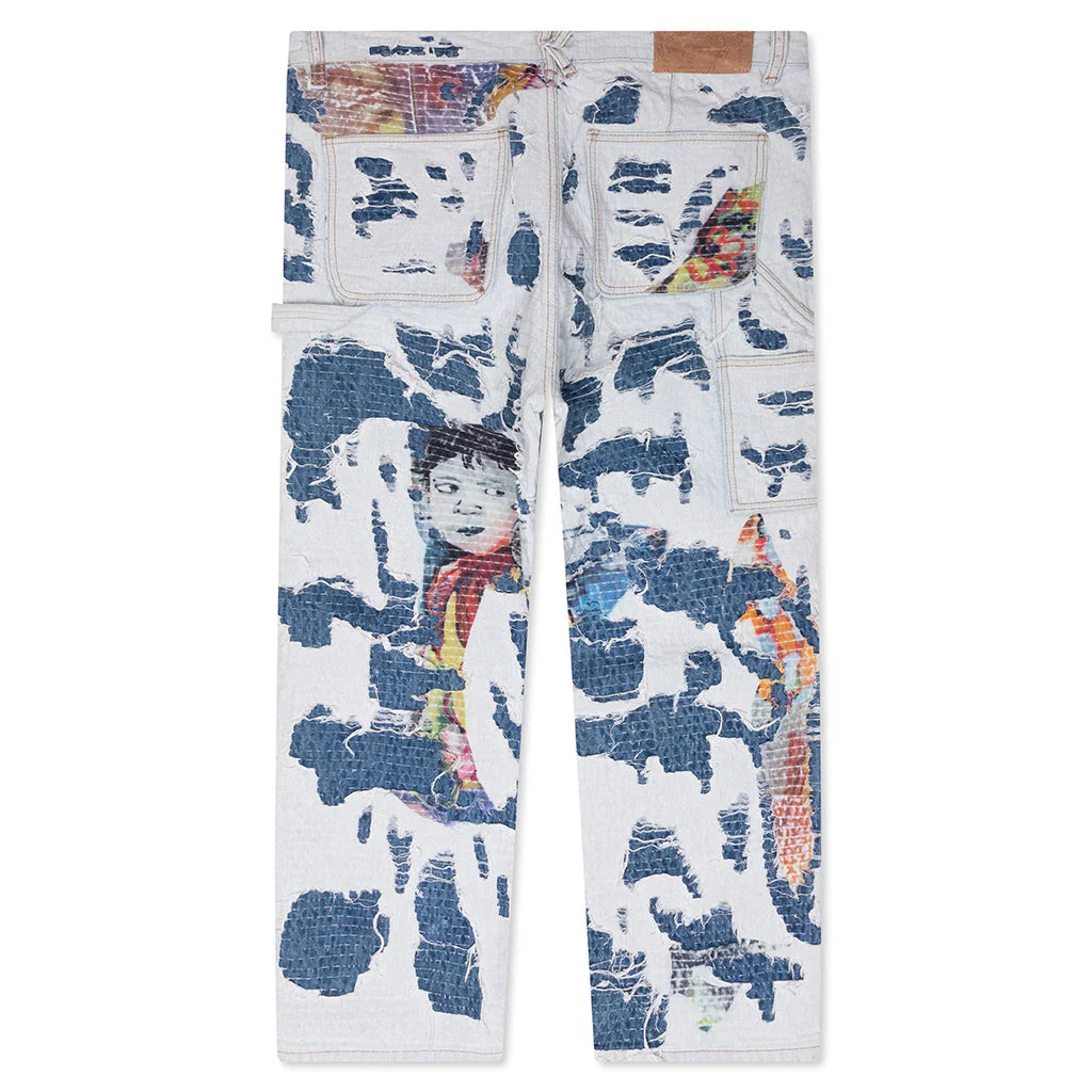 Boro Stitched Double Knee Pant Multi