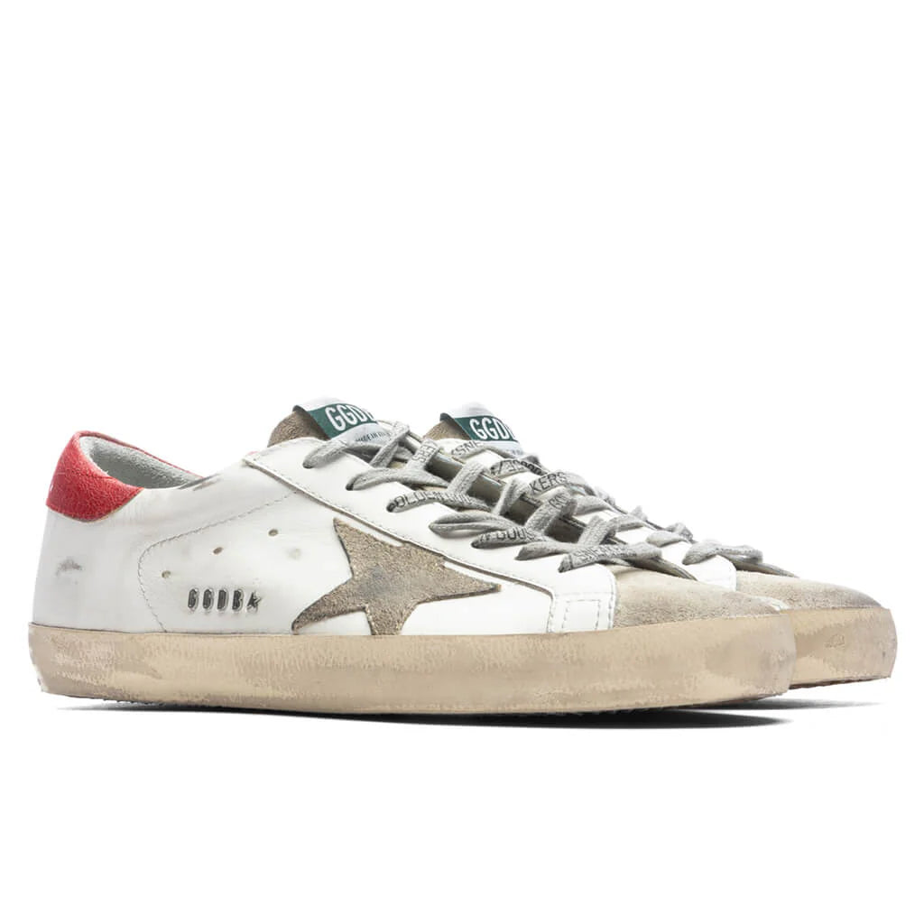 Super Star Sneakers White Taupe Red