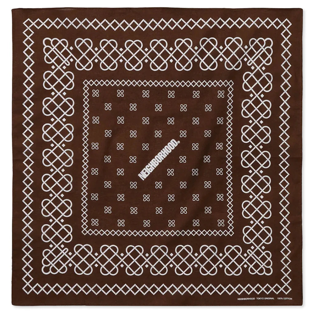 Line Pattern Bandana Brown