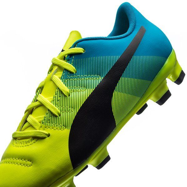 PUMA Evopower 43 FG J Firm Ground Youth Soccer Cleats Safety Yellow Black