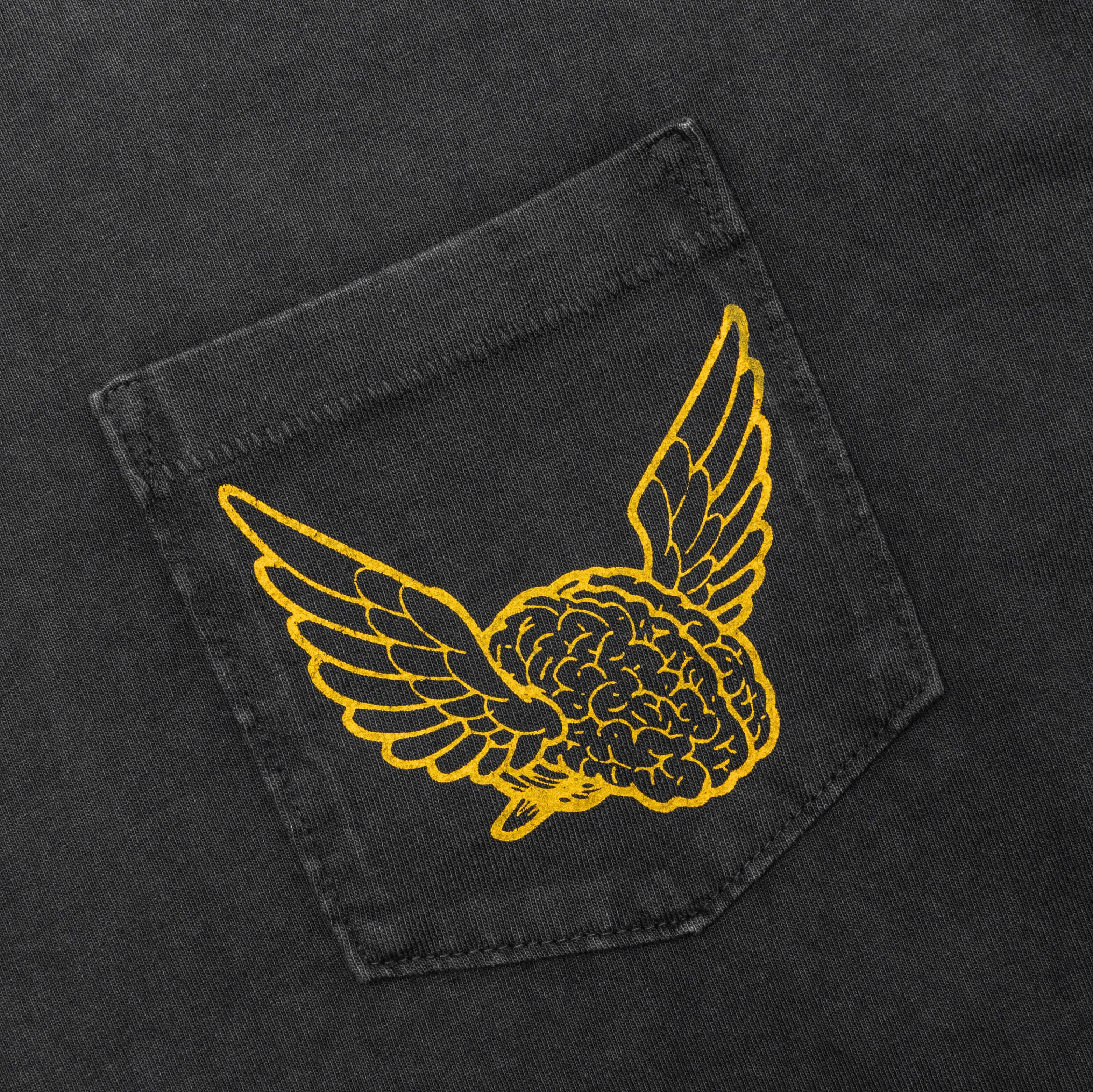 Flying Brain Pocket Tee Vintage Black