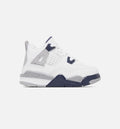 Air Jordan 4 Retro Midnight Navy Infant Toddler Lifestyle Shoe White Blue