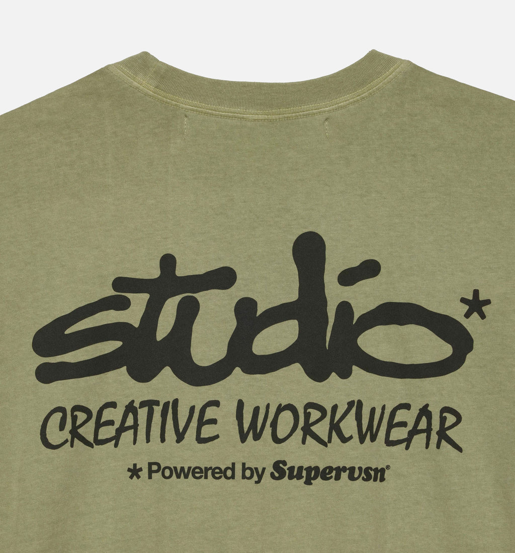 Studio CWW Logo Mens Short Sleeve Shirt Green