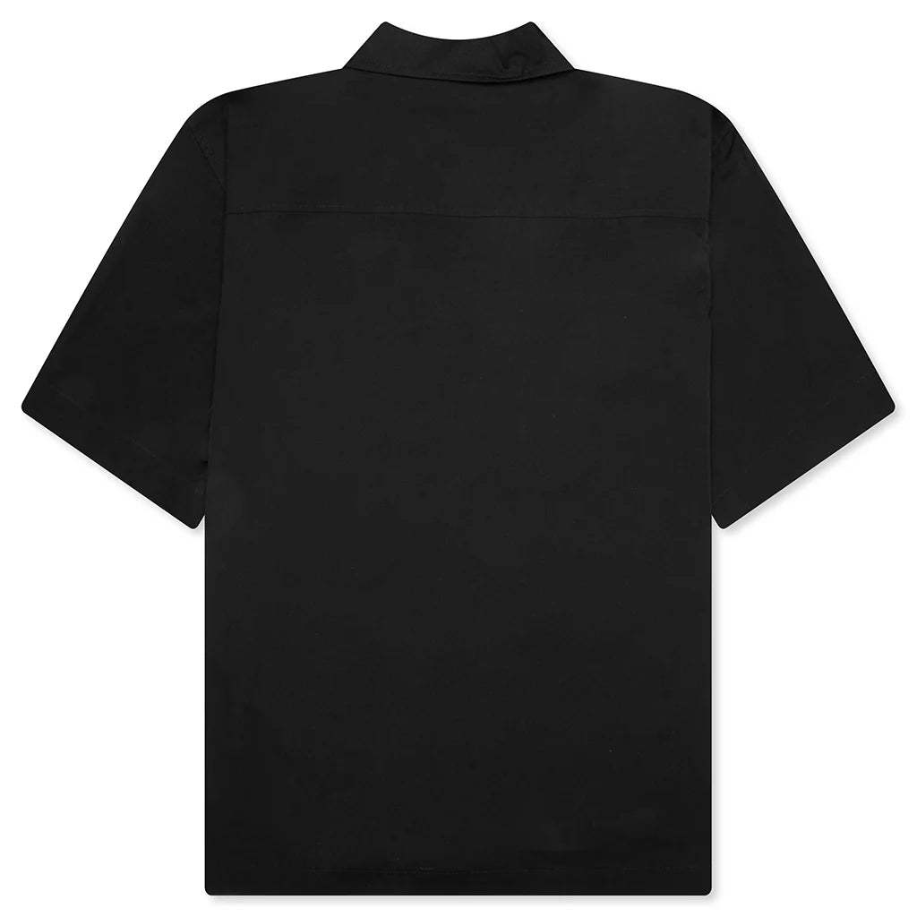 Glass Finish Cotton Poplin Shirt Black