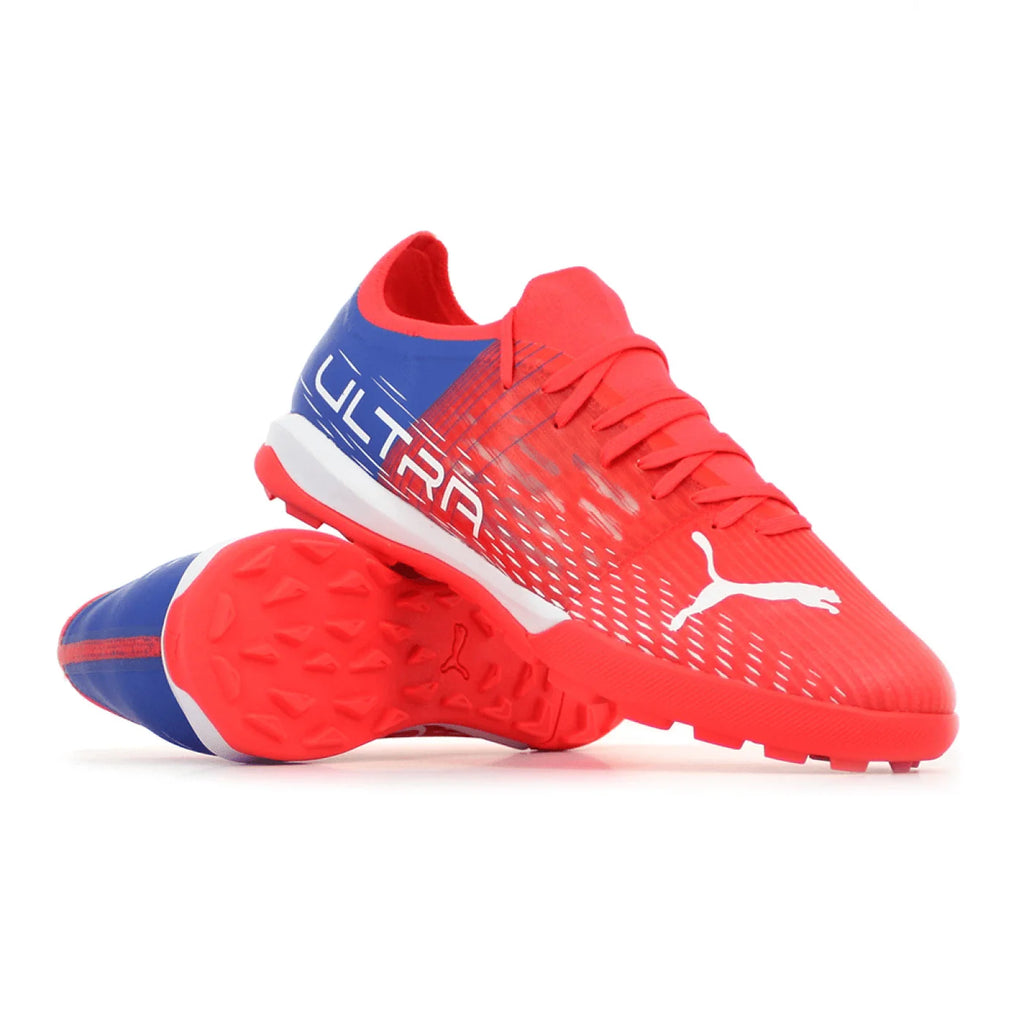PUMA Ultra 33 TT Turf Soccer Cleats Orange Sublaze White Bluemazing