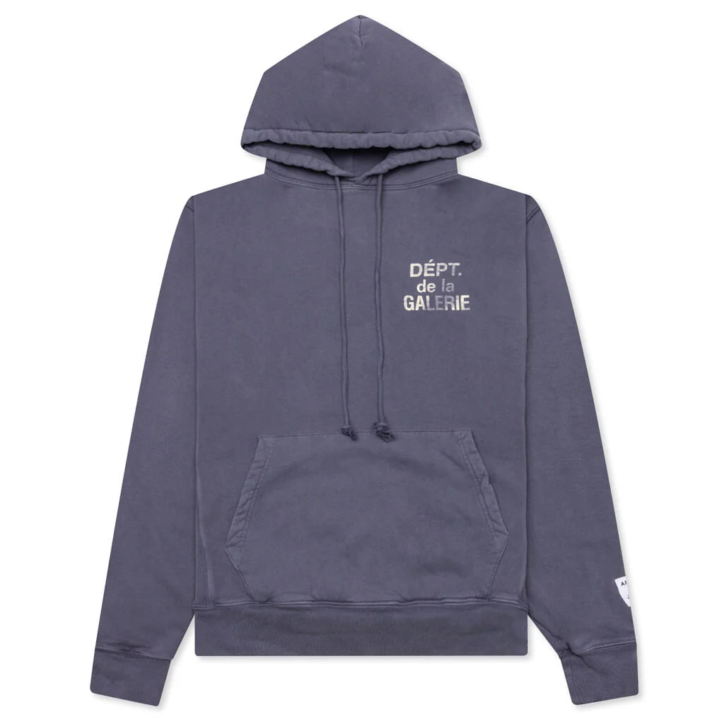 French Logo Vintage Hoodie Vintage Washed Navy