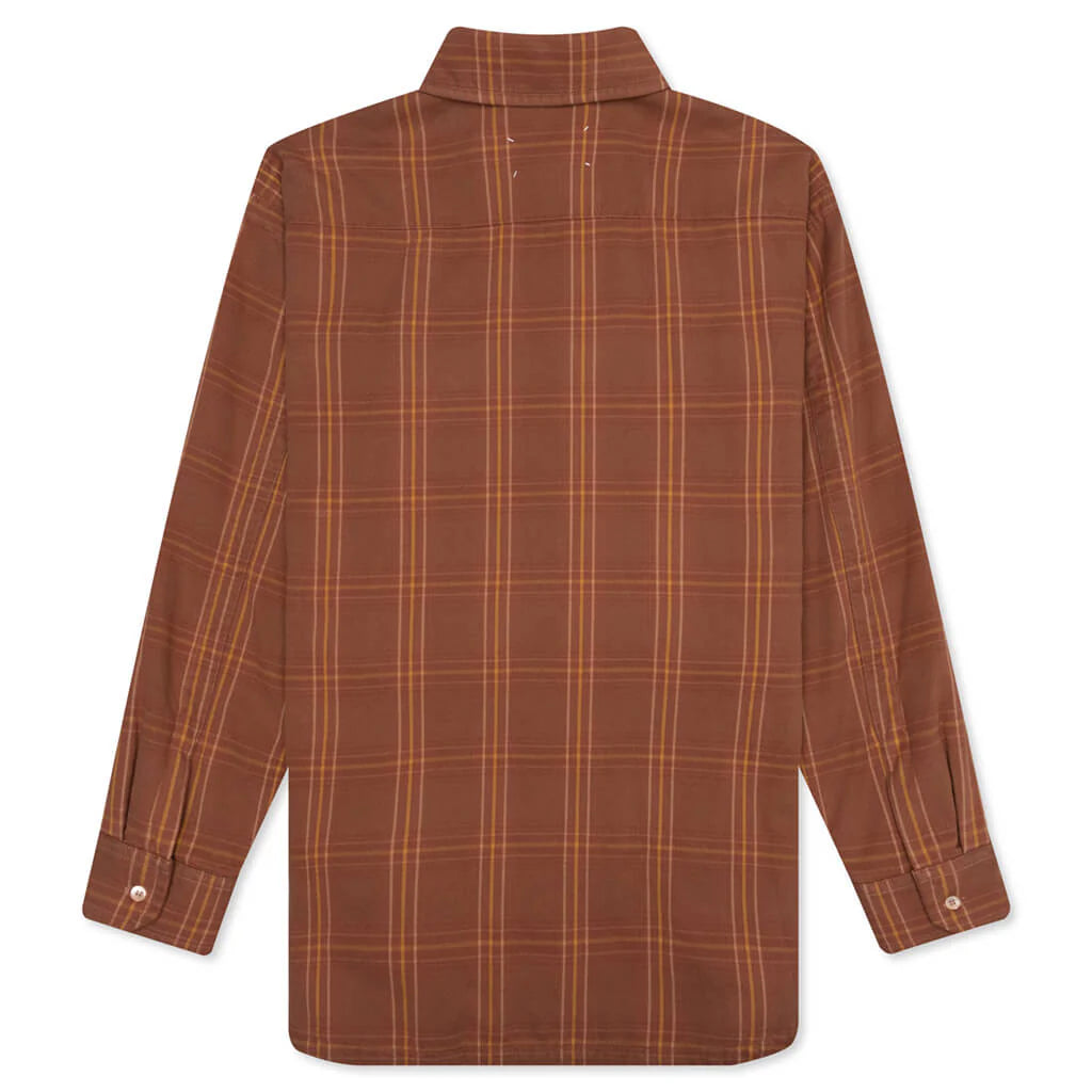 Check Oversized Shirt Brick