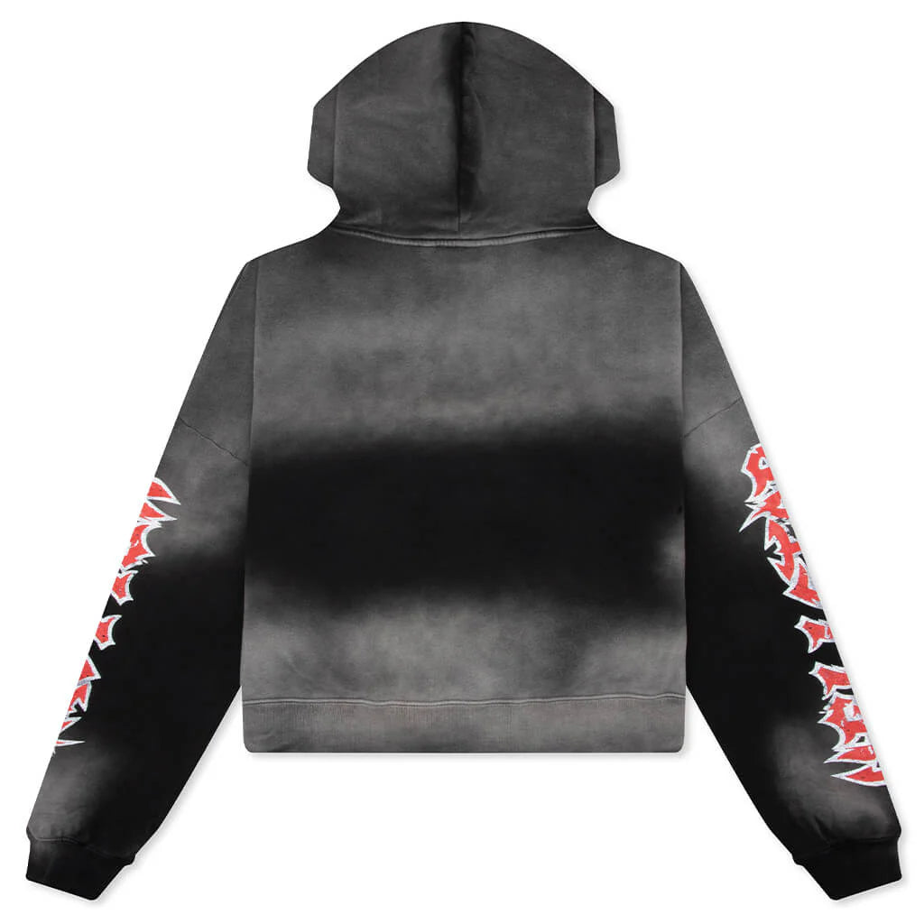 Stars Shine Graffiti Hoodie Black Red