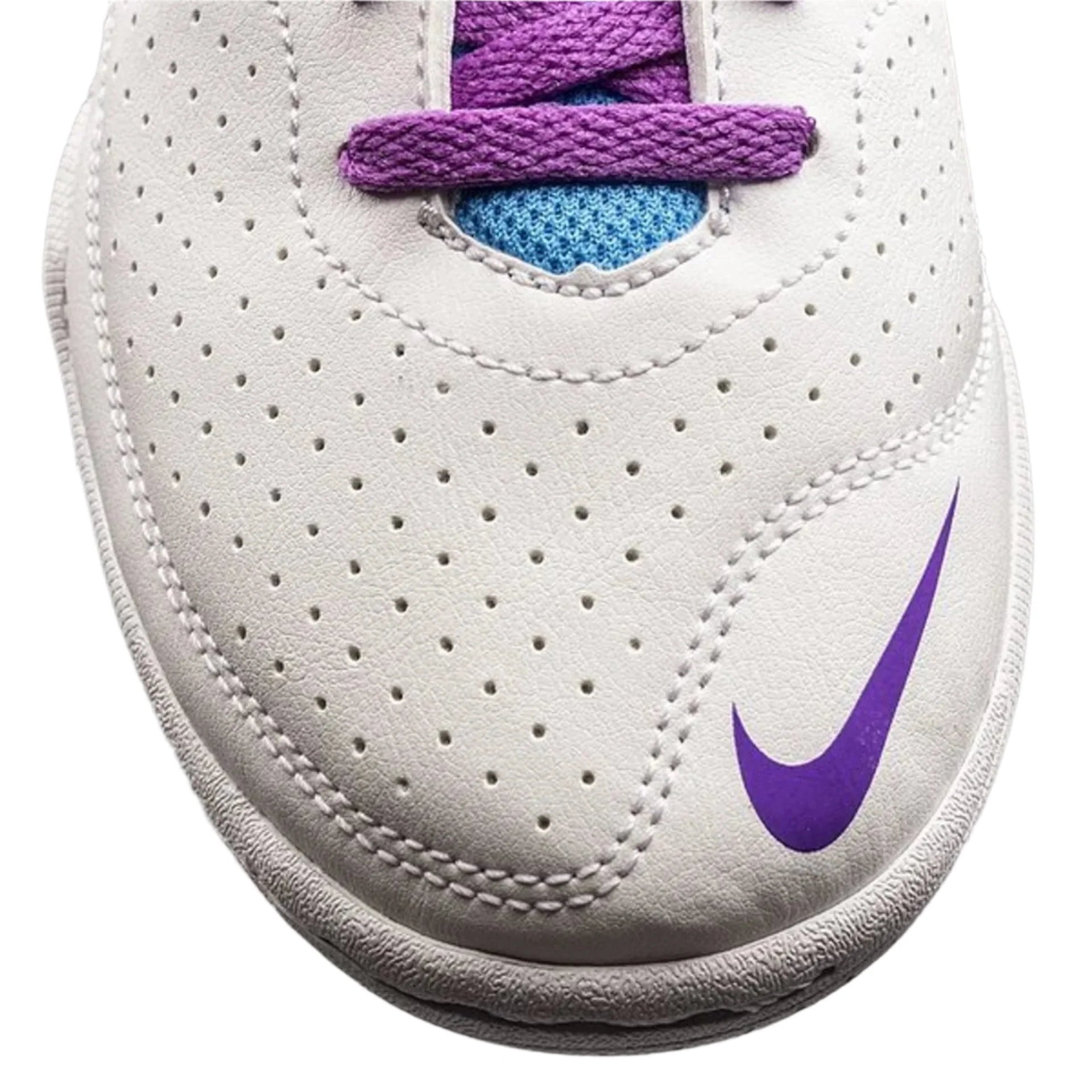 Nike JR Elastico II Indoor Soccer Shoes White Laser Purple Blue Hero