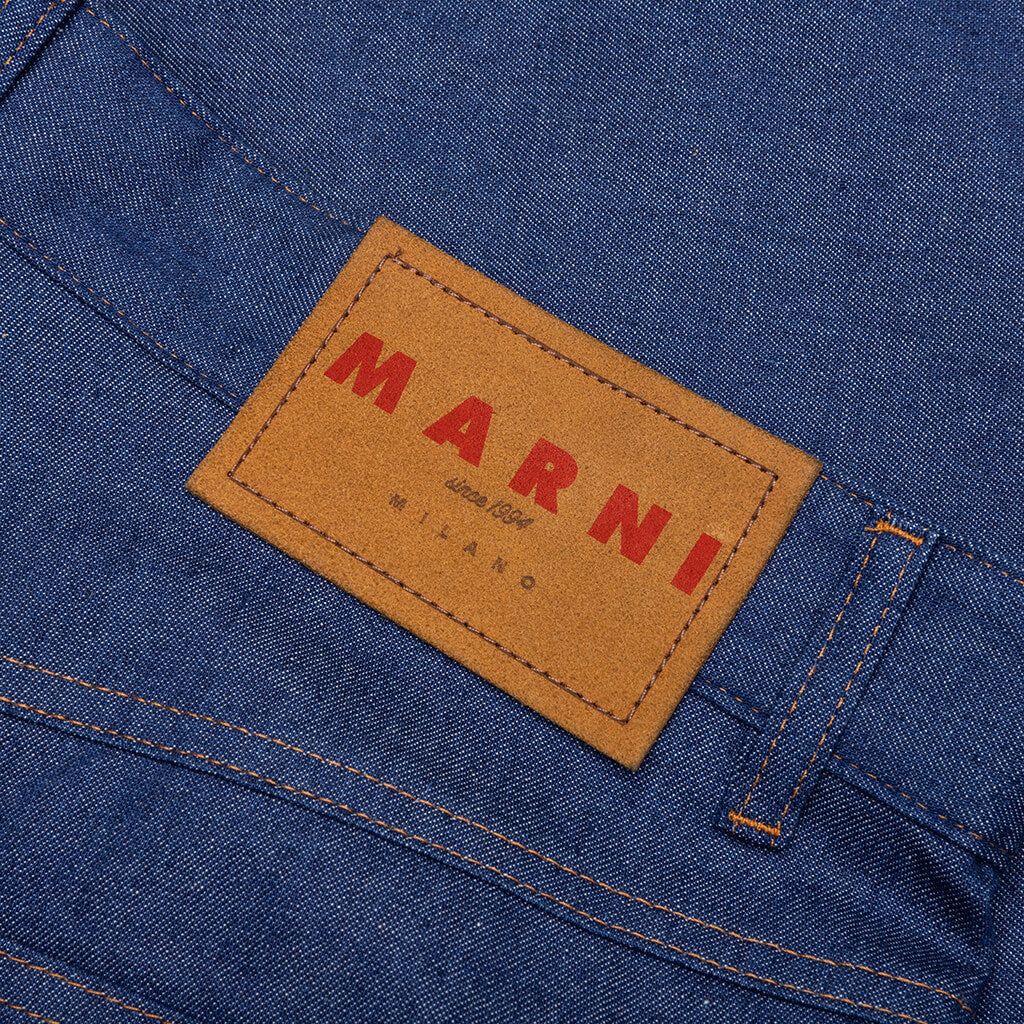 Denim Shorts with Trunakaroo Plaque Blue