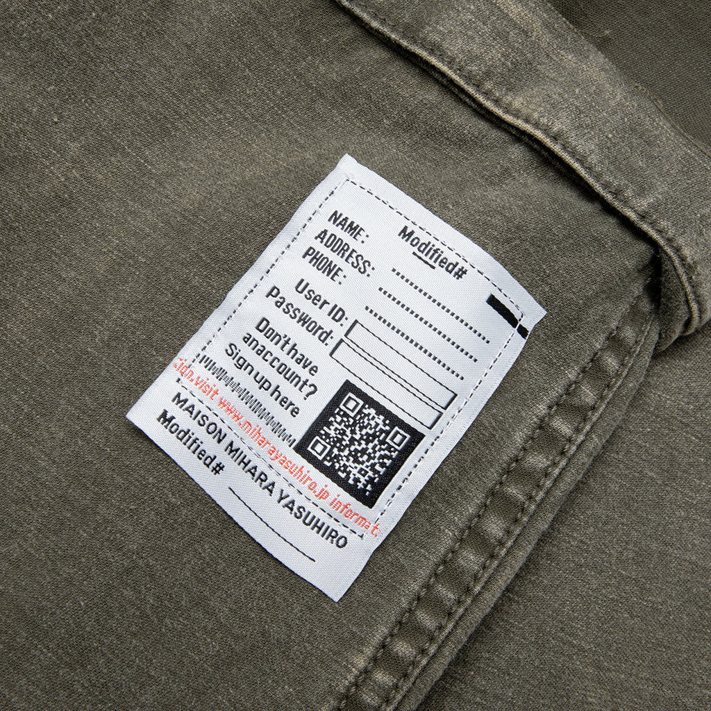 Cotton Satin Cargo Trousers Dark Green