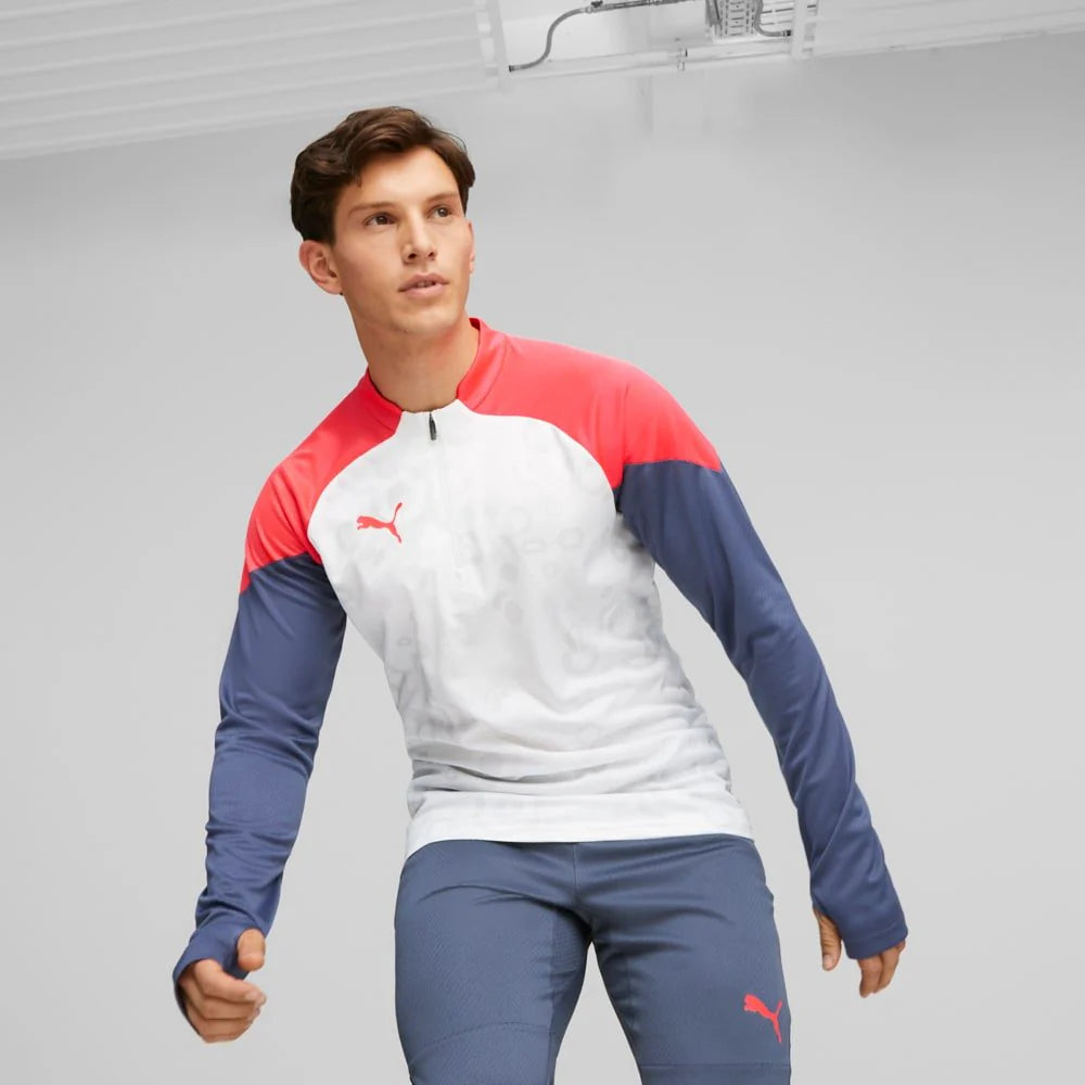 PUMA IndividualCUP 1 4 Zip Top White Red Blue