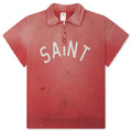 Saint S S Half Zip Sweat Polo Red