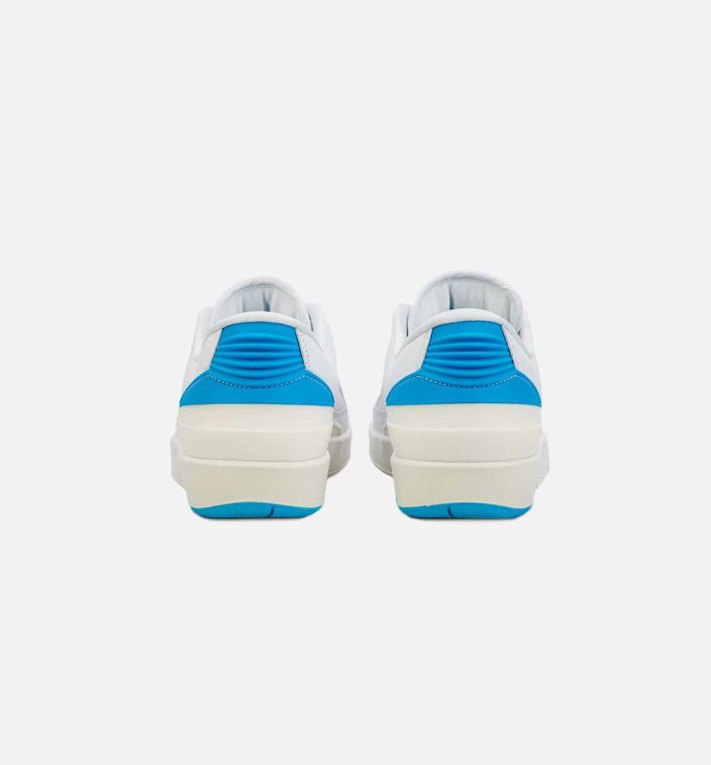 Air Jordan 2 Retro Low Gym Red and Dark Powder Blue Womens Lifestyle Shoe White Red Blue